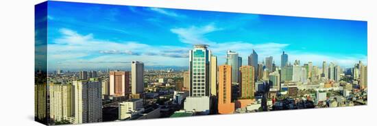 Aerial View on Makati City - Modern Financial and Business District of Metro Manila, Philippines-joyfull-Stretched Canvas