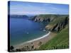 Aerial View over Beach at La Grande Greve, Sark, Channel Islands, United Kingdom, Europe-Lightfoot Jeremy-Stretched Canvas