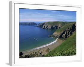 Aerial View over Beach at La Grande Greve, Sark, Channel Islands, United Kingdom, Europe-Lightfoot Jeremy-Framed Photographic Print