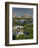 Aerial View over Boats and Houses on the Harbour with Fort Lauderdale Skyline Behind, Florida, USA-Miller John-Framed Photographic Print