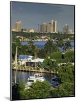 Aerial View over Boats and Houses on the Harbour with Fort Lauderdale Skyline Behind, Florida, USA-Miller John-Mounted Photographic Print