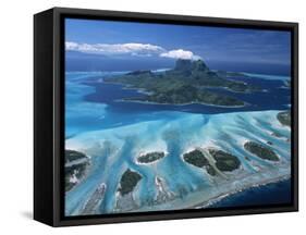 Aerial View over Bora Bora, French Polynesia-Neil Farrin-Framed Stretched Canvas