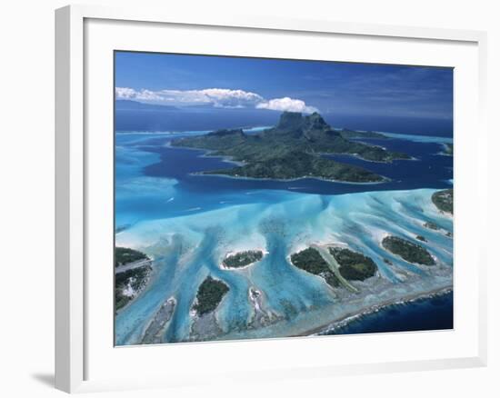 Aerial View over Bora Bora, French Polynesia-Neil Farrin-Framed Photographic Print