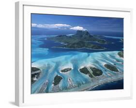 Aerial View over Bora Bora, French Polynesia-Neil Farrin-Framed Photographic Print