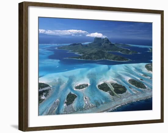 Aerial View over Bora Bora, French Polynesia-Neil Farrin-Framed Photographic Print