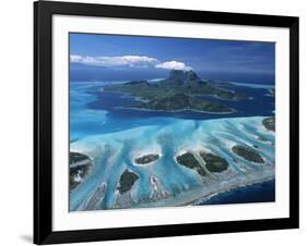 Aerial View over Bora Bora, French Polynesia-Neil Farrin-Framed Photographic Print
