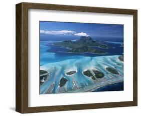 Aerial View over Bora Bora, French Polynesia-Neil Farrin-Framed Photographic Print