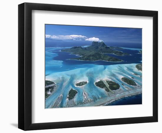 Aerial View over Bora Bora, French Polynesia-Neil Farrin-Framed Photographic Print