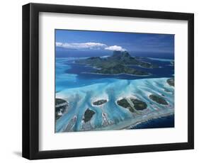 Aerial View over Bora Bora, French Polynesia-Neil Farrin-Framed Photographic Print