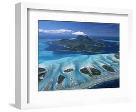 Aerial View over Bora Bora, French Polynesia-Neil Farrin-Framed Photographic Print