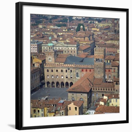 Aerial View over Central Bologna, Emilia-Romagna, Italy, Europe-Tony Gervis-Framed Photographic Print