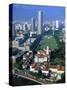 Aerial View over Central Singapore-Hanan Isachar-Stretched Canvas