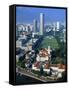 Aerial View over Central Singapore-Hanan Isachar-Framed Stretched Canvas