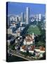 Aerial View over Central Singapore-Hanan Isachar-Stretched Canvas