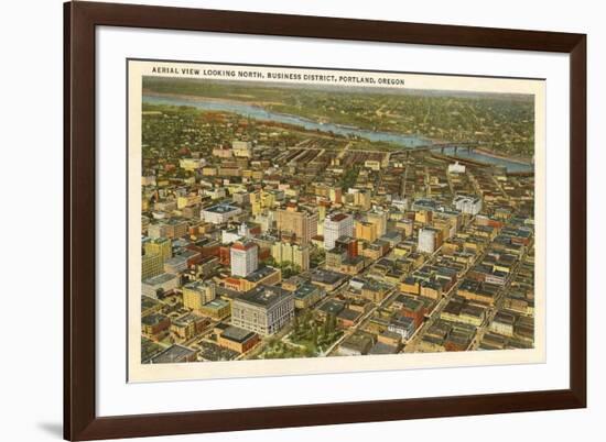 Aerial View over Downtown Portland, Oregon-null-Framed Art Print