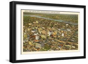 Aerial View over Downtown Portland, Oregon-null-Framed Art Print