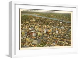 Aerial View over Downtown Portland, Oregon-null-Framed Art Print