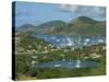 Aerial View over Falmouth Bay, with Moored Yachts, Antigua, Leeward Islands, West Indies, Caribbean-Lightfoot Jeremy-Stretched Canvas