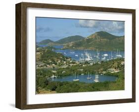 Aerial View over Falmouth Bay, with Moored Yachts, Antigua, Leeward Islands, West Indies, Caribbean-Lightfoot Jeremy-Framed Photographic Print