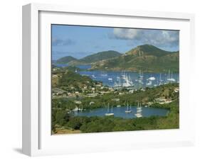 Aerial View over Falmouth Bay, with Moored Yachts, Antigua, Leeward Islands, West Indies, Caribbean-Lightfoot Jeremy-Framed Photographic Print