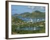 Aerial View over Falmouth Bay, with Moored Yachts, Antigua, Leeward Islands, West Indies, Caribbean-Lightfoot Jeremy-Framed Photographic Print