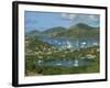 Aerial View over Falmouth Bay, with Moored Yachts, Antigua, Leeward Islands, West Indies, Caribbean-Lightfoot Jeremy-Framed Photographic Print