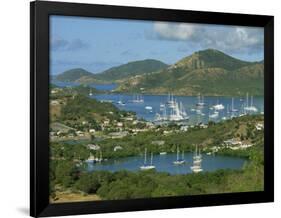 Aerial View over Falmouth Bay, with Moored Yachts, Antigua, Leeward Islands, West Indies, Caribbean-Lightfoot Jeremy-Framed Photographic Print