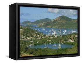 Aerial View over Falmouth Bay, with Moored Yachts, Antigua, Leeward Islands, West Indies, Caribbean-Lightfoot Jeremy-Framed Stretched Canvas