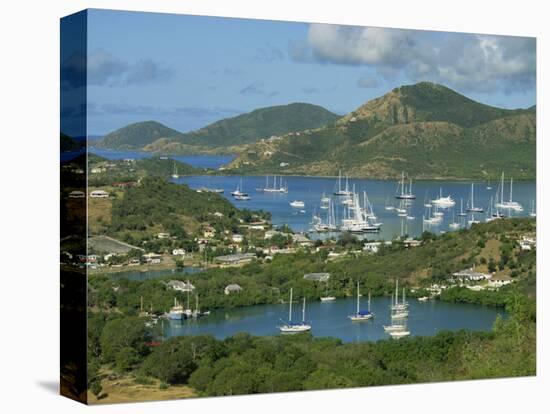 Aerial View over Falmouth Bay, with Moored Yachts, Antigua, Leeward Islands, West Indies, Caribbean-Lightfoot Jeremy-Stretched Canvas