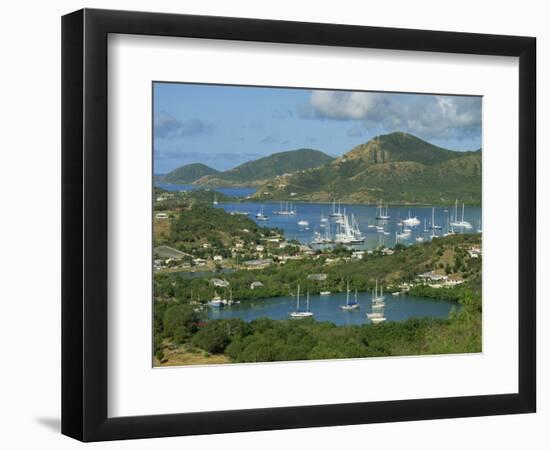 Aerial View over Falmouth Bay, with Moored Yachts, Antigua, Leeward Islands, West Indies, Caribbean-Lightfoot Jeremy-Framed Photographic Print