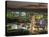 Aerial View over Lights of the City at Night, Las Vegas, Nevada, USA-null-Stretched Canvas