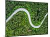 Aerial View over Mountain Road Going through Forest Landscape-Valentin Valkov-Mounted Photographic Print