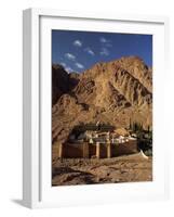 Aerial View over St. Catherines Monastery, UNESCO World Heritage Site, Egypt, Sinai-Julia Bayne-Framed Photographic Print