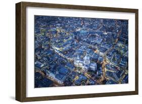 Aerial View over St. Paul's Cathedral, at Night London, England-Jon Arnold-Framed Photographic Print