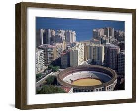 Aerial View Over the Bullring and City, Malaga, Costa Del Sol, Spain, Mediterranean-Oliviero Olivieri-Framed Photographic Print