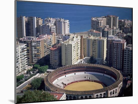 Aerial View Over the Bullring and City, Malaga, Costa Del Sol, Spain, Mediterranean-Oliviero Olivieri-Mounted Photographic Print