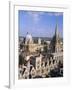 Aerial View Over the Dome of the Radcliffe Camera and a Spire of an Oxford College, England, UK-Nigel Francis-Framed Photographic Print