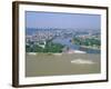 Aerial View Over the Junction Between the Rhine River and the Mosel River at Koblenz, Palatinate-Hans Peter Merten-Framed Photographic Print