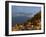 Aerial View over Town of Taormina at Dusk, Including Mount Etna, 3340M, in Distance, Sicily, Italy-Maxwell Duncan-Framed Photographic Print