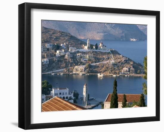 Aerial View over Yalos, Symi, Dodecanese Islands, Greek Islands, Greece, Europe-Stanley Storm-Framed Photographic Print