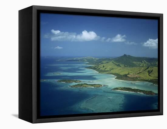 Aerial View over Yasawa Island, Fiji, Pacific Islands, Pacific-Strachan James-Framed Stretched Canvas