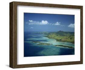 Aerial View over Yasawa Island, Fiji, Pacific Islands, Pacific-Strachan James-Framed Photographic Print