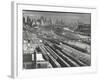 Aerial View Overlooking Network of Tracks for 20 Major Railroads Converging on Union Station-Andreas Feininger-Framed Photographic Print