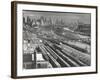 Aerial View Overlooking Network of Tracks for 20 Major Railroads Converging on Union Station-Andreas Feininger-Framed Photographic Print