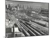 Aerial View Overlooking Network of Tracks for 20 Major Railroads Converging on Union Station-Andreas Feininger-Mounted Photographic Print