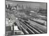 Aerial View Overlooking Network of Tracks for 20 Major Railroads Converging on Union Station-Andreas Feininger-Mounted Photographic Print