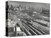 Aerial View Overlooking Network of Tracks for 20 Major Railroads Converging on Union Station-Andreas Feininger-Stretched Canvas