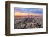 Aerial View Paris at Sunset-null-Framed Art Print