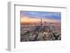 Aerial View Paris at Sunset-null-Framed Art Print