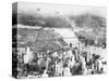 Aerial View Planes and Lower New York City-null-Stretched Canvas